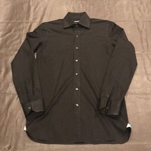 TOM FORD CUSTOM MADE BLACK Spread collar shirt 41